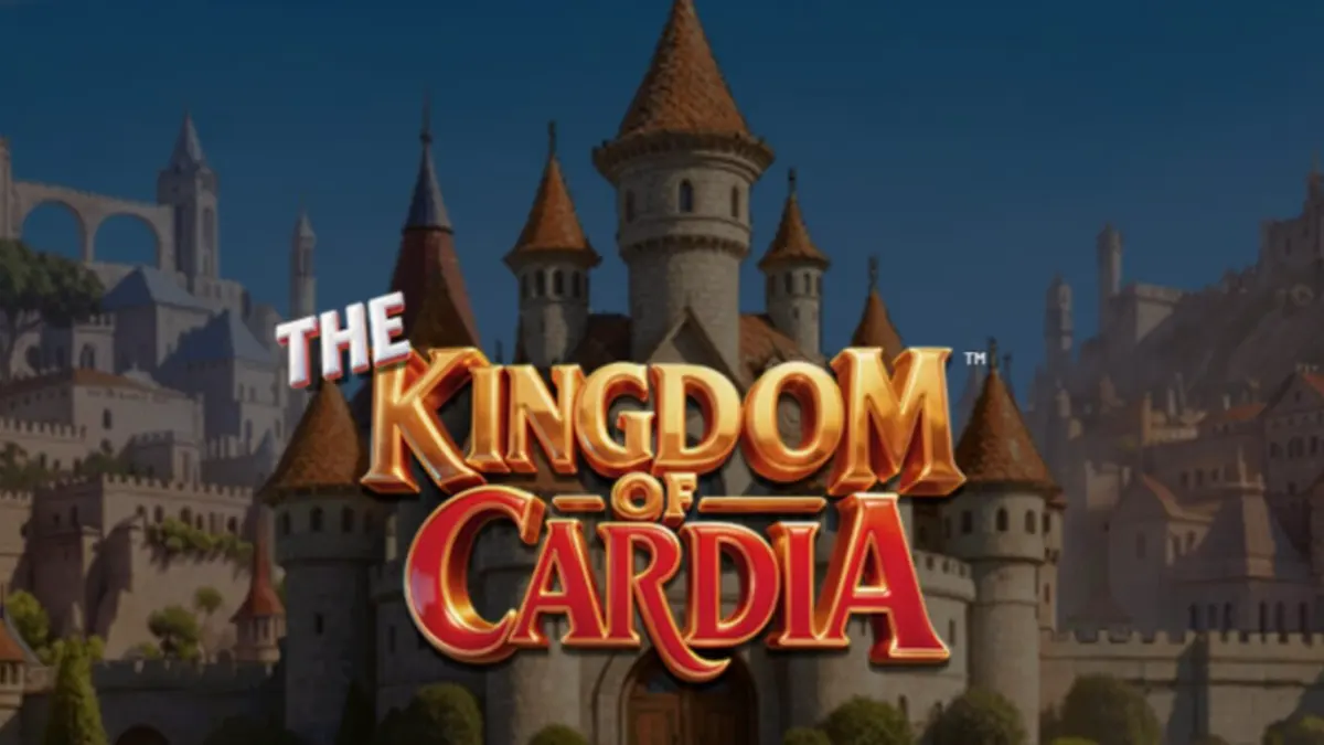 The Kingdom of Cardia slot machine interface featuring fantasy card elements.